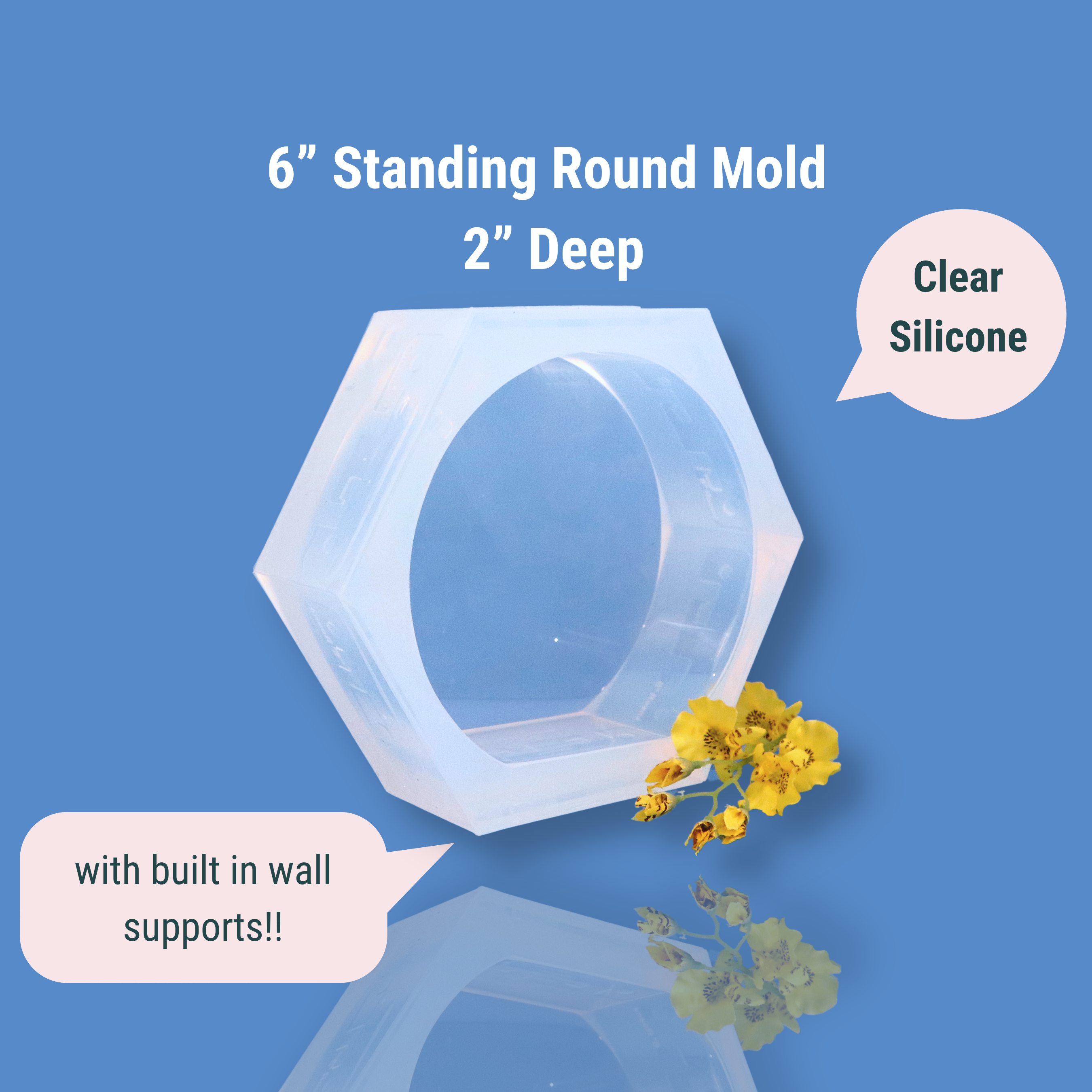 6" x 2" Silicone Standing Round Mold