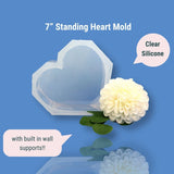 7" Standing Silicone Heart Mold