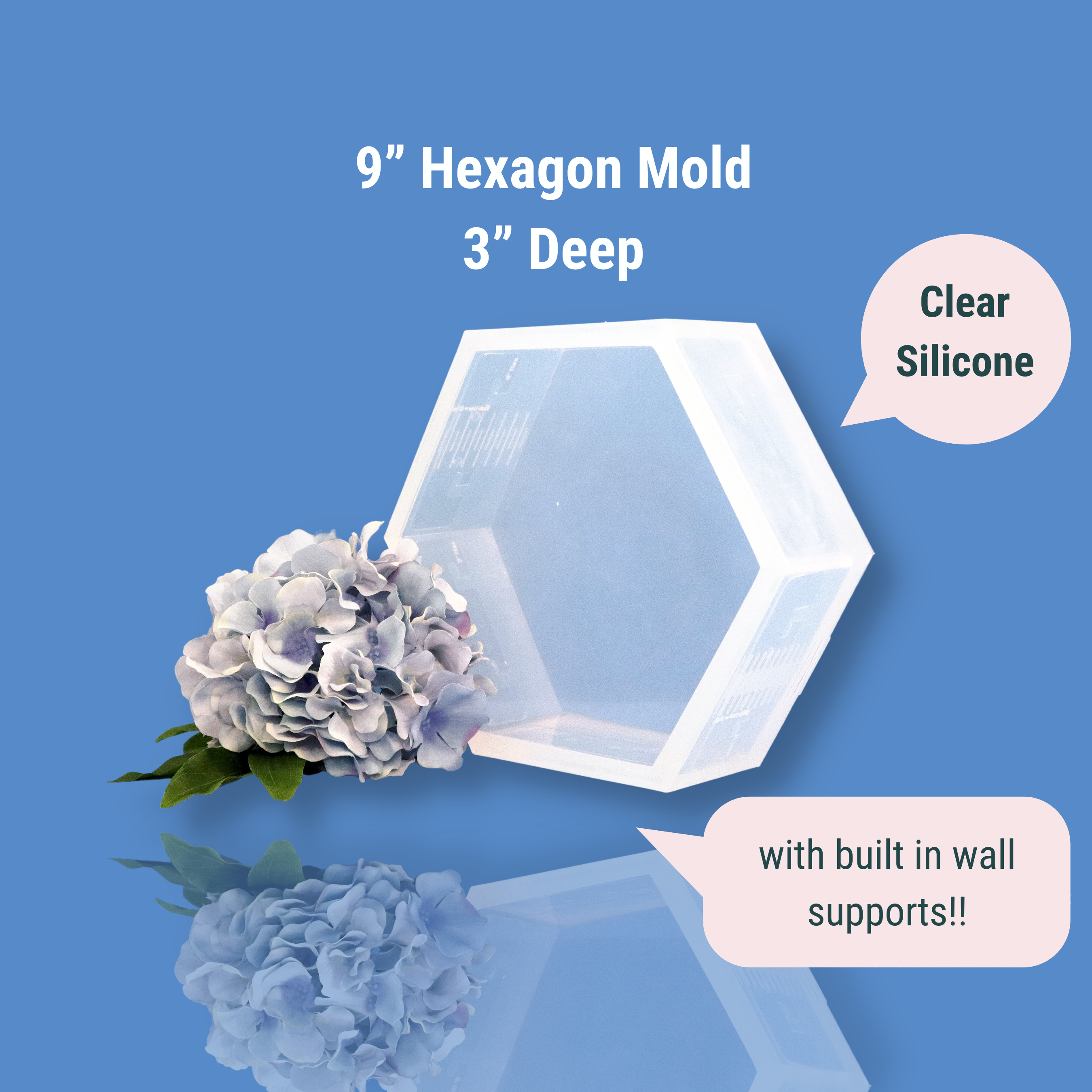 9" x 3" Hexagon Silicone Mold