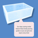 SET of 8", 10" and 12" Silicone Rectangle Molds
