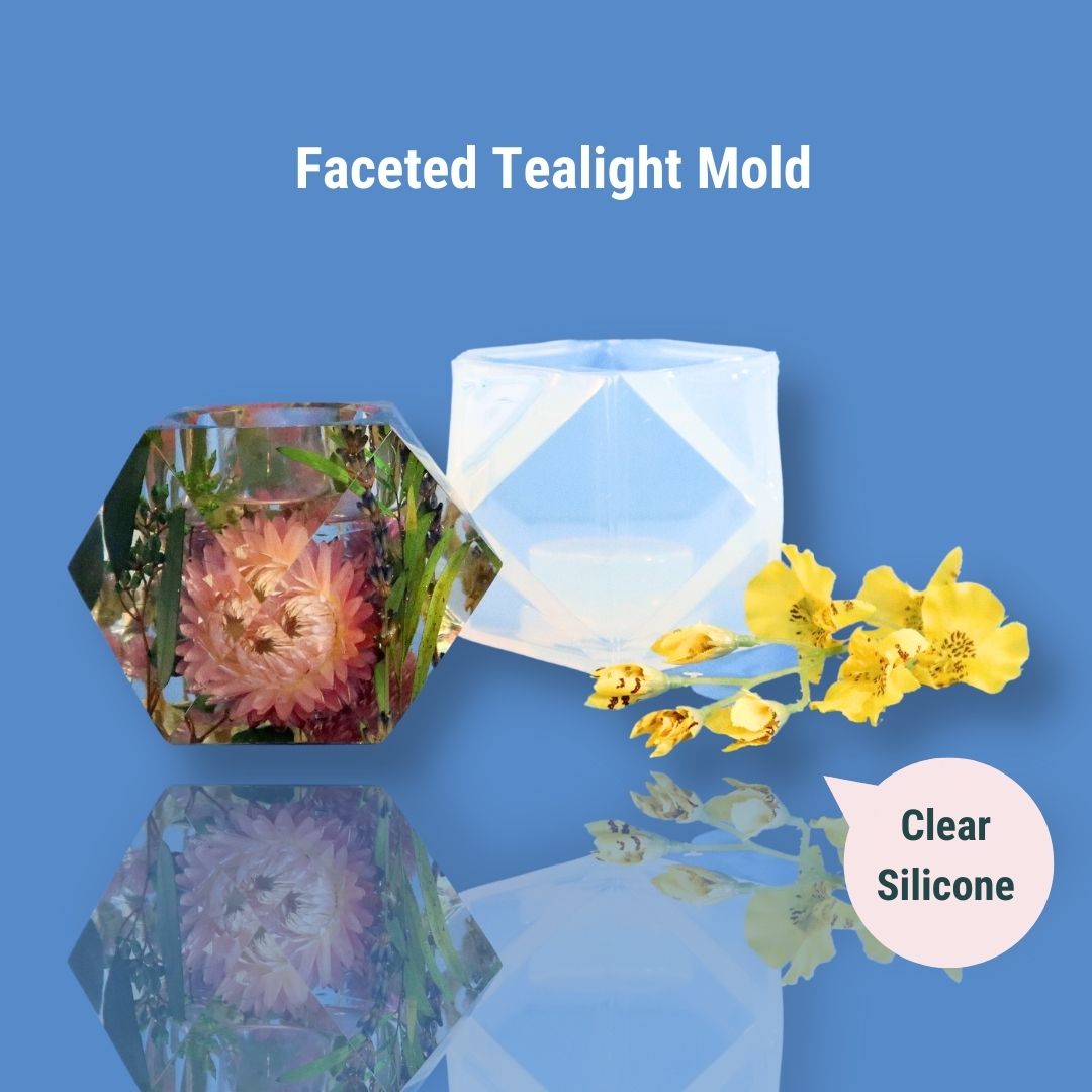 Clear Silicone Faceted Tealight Holder Mold