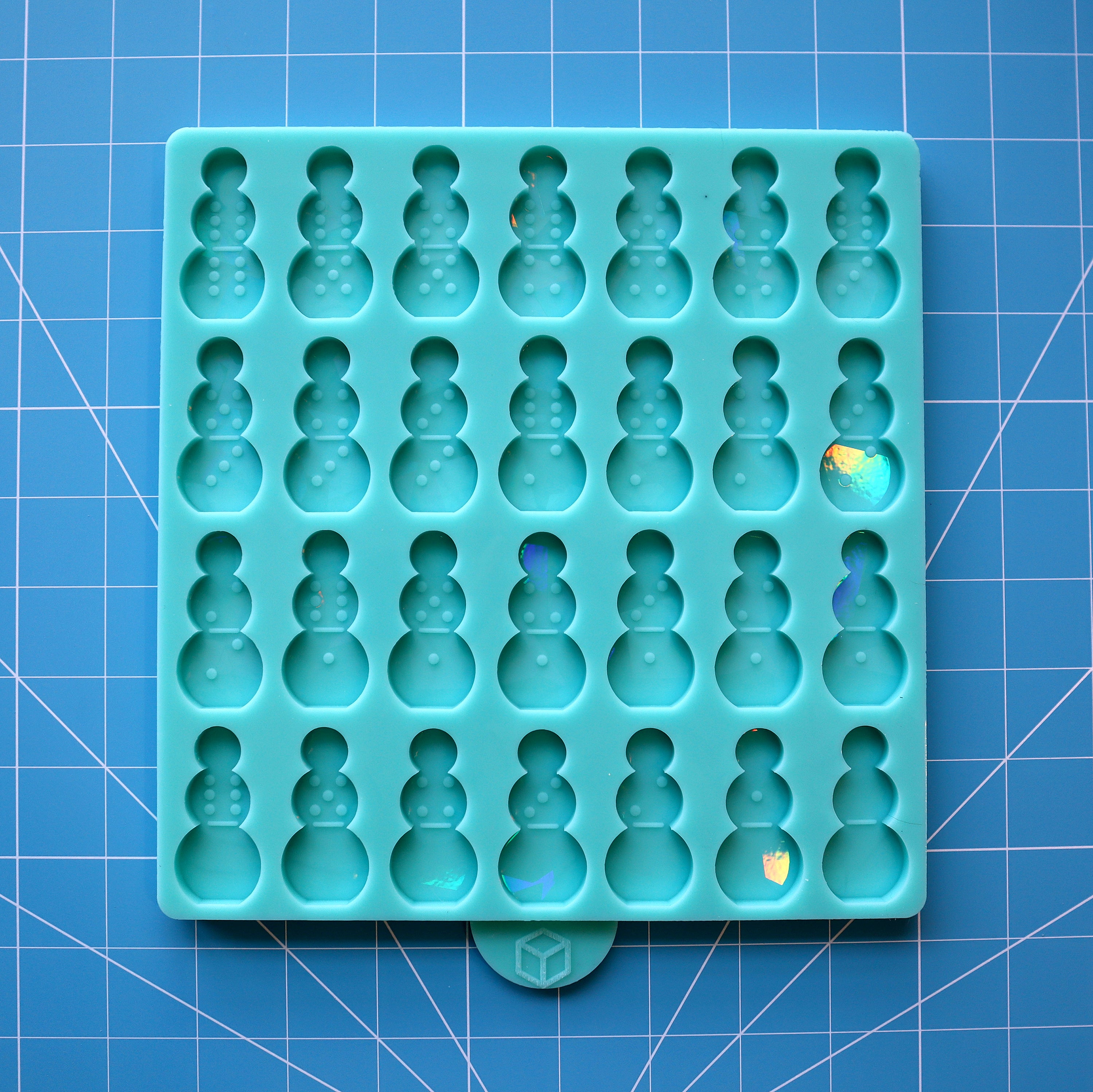 Holographic Snowman Dominoes Mold