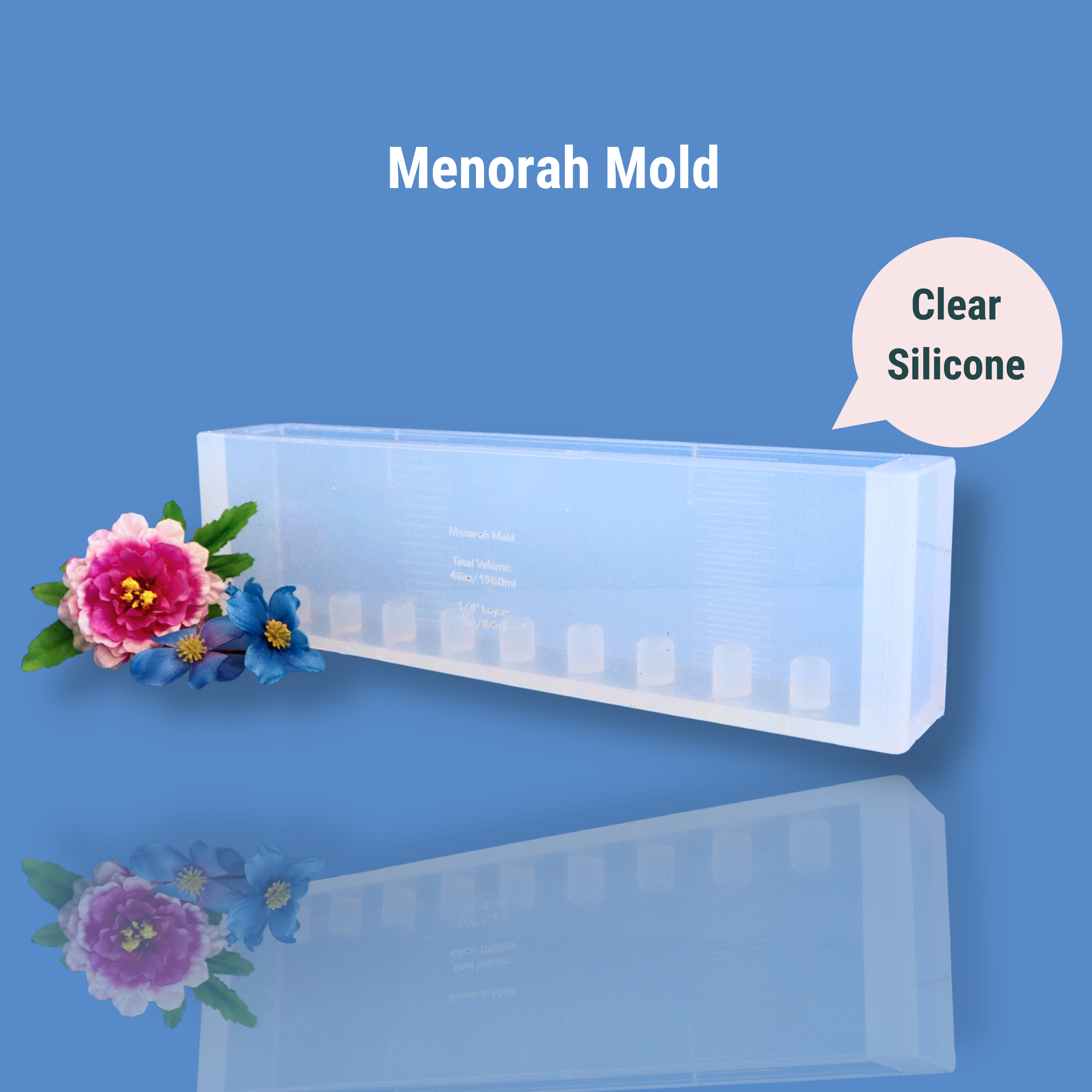 Clear Silicone Menorah Mold