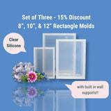 SET of 8", 10" and 12" Silicone Rectangle Molds