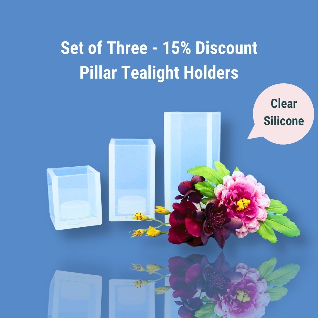 Clear Silicone Pillar Tealight Holder Molds