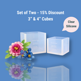 SET of 3” and 4” Silicone Cube Mold