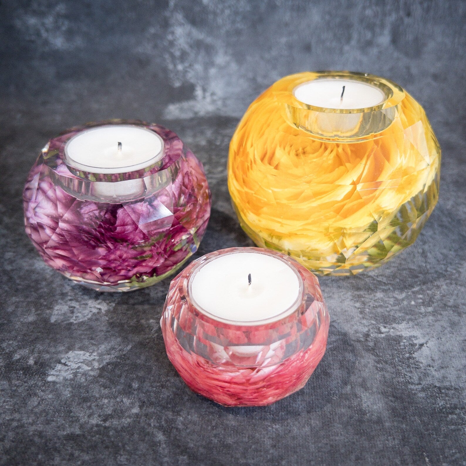 Faceted Sphere Tealight Molds